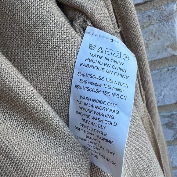 MICHAEL Michael Kors Long Sleeve Golden Brown Open Front Cardigan Sweater Size M - Picture 4 of 10